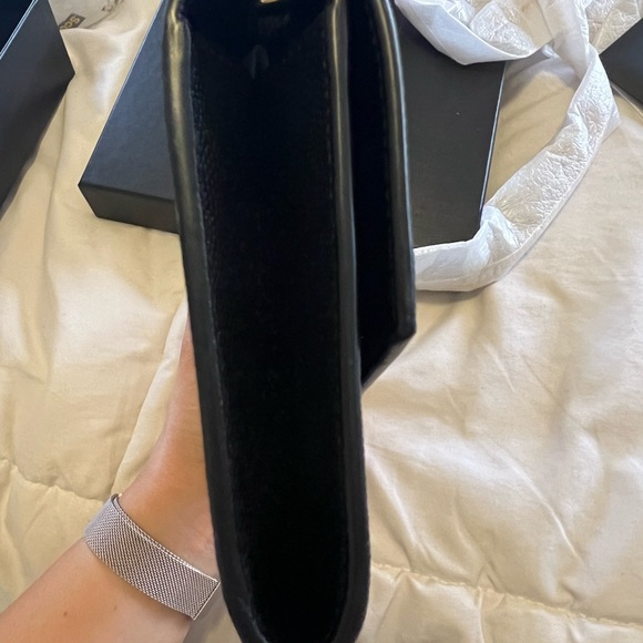 NIB YSL Uptown Pebbled Calfskin Leather Wallet on a Chain - Picture 8 of 14